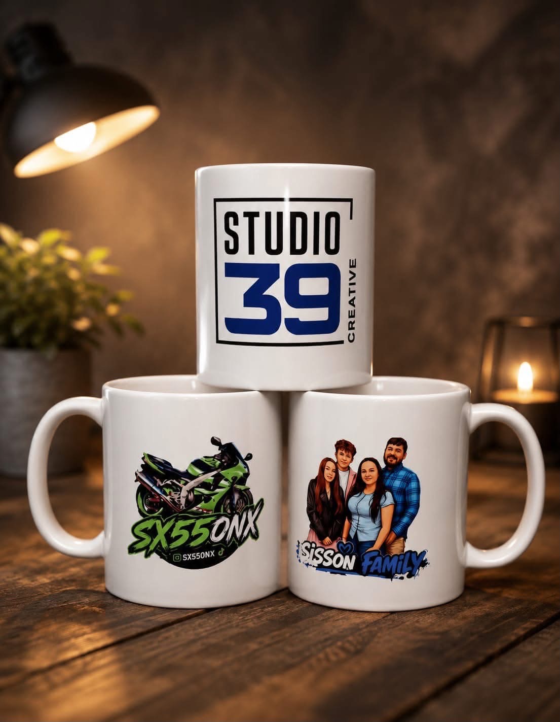 Studio 39 branded and personalised photo mugs